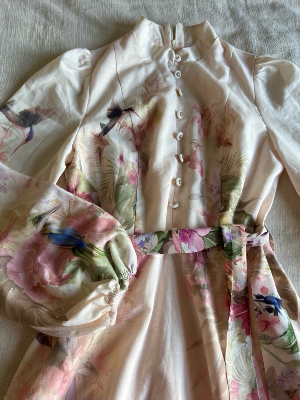 COMMENSE Floral Print Belted
Midi Dress - Picture 4 of 7